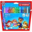 Stabilo Power Patrulla Canina Pack con 18 Rotuladores con Diseños de la Patrulla Canina - Punta Media de 2mm - Tinta Lavable - C