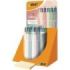 Bic 4 Colours Mineral Tones Expositor con 30 Boligrafos de Bola Retractil - 5 Colores Diferentes - Punta Media de 1.0mm - Colore