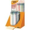 Bic 4 Colours Mineral Tones Expositor con 30 Boligrafos de Bola Retractil - 5 Colores Diferentes - Punta Media de 1.0mm - Colore