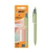 Bic 4 Colours Mineral Tones Pack con 3 Boligrafos de Bola Retractil - 3 Colores Diferentes - Punta Media de 1.0mm - Colores Surt