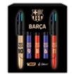 Bic 4 Colours Barça Ed. Lujo Pack con 5 Boligrafos de Bola Retractil - 5 Diseños Diferentes - Punta Media de 1.0mm