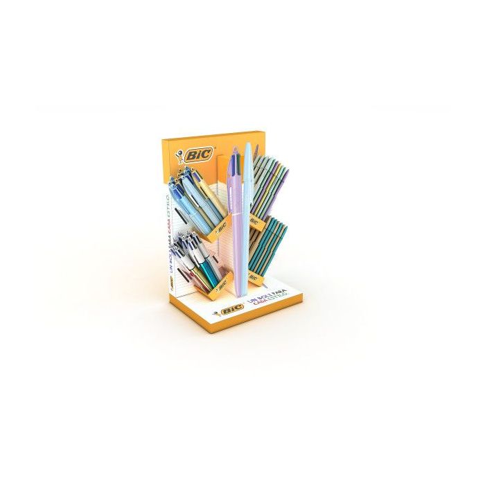 Bic Expositor con 12 Bol. 4 Colores Pastel, 12 Bol. 4 Colores Shine, 40 Bol. Cristal Pastel y 40 Bol. Cristal Glace - Tinta con