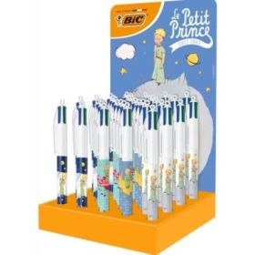 Bic 4 Colours El Principito Expositor con 36 Boligrafos de Bola Retractil Con Diseños de El Principito - 4 Diseños Diferentes -