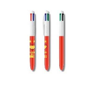 Bic 4 Colours Campeones Expositor con 25 Boligrafos de Bola Retractil - Punta Media de 1.0mm - 4 Colores de Tinta