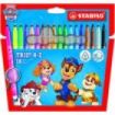 Stabilo Trio A-Z Patrulla Canina Pack de 18 Rotuladores con Diseños de la Patrulla Canina - Punta Fina de Fibra - Trazo 0.7mm -