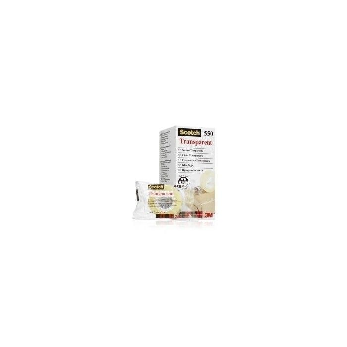 Scotch 550 Cinta Adhesiva 19mm x 33m - Embolsada Individualmente - Transparente