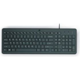 HP 150 Teclado USB - Patas Ajustables - Indicadores LED (Num/Caps) - Fabricado con Plastico Reciclado - Color Negro