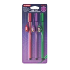 Stabilo Pen 68 K-Pop Demon Hunter Pack con 3 Rotuladores de Punta de Fibra - Trazo de 1mm aprox. - Tinta con Base de Agua - Colo