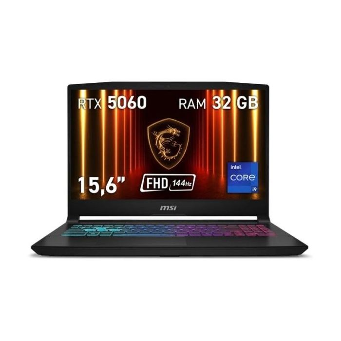 MSI Katana 15 HX B14WFK-082XES Portatil Gaming 15.6   Intel Core I9-14900HX - 32GB DDR5 - 1TB SSD - RTX5060 8GB - FreeDos - Colo