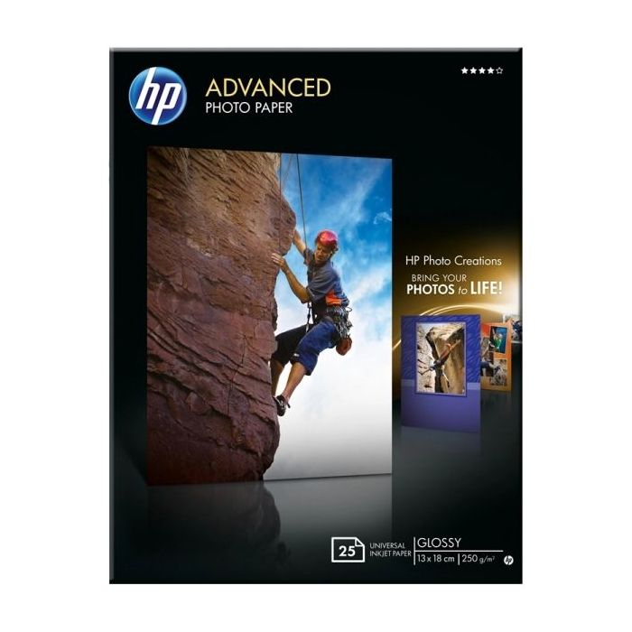 HP Q8696A Papel Fotografico Advanced Glossy 25 Hojas 13x18cm 250gr