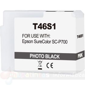 Epson T46S1 Negro Foto Cartucho de Tinta Pigmentada Genérico - Reemplaza C13T46S100