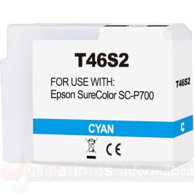 Epson T46S2 Cian Cartucho de Tinta Pigmentada Genérico - Reemplaza C13T46S200