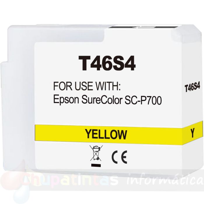 Epson T46S4 Amarillo Cartucho de Tinta Pigmentada Genérico - Reemplaza C13T46S400