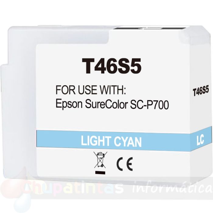 Epson T46S5 Cian Light Cartucho de Tinta Pigmentada Genérico - Reemplaza C13T46S500