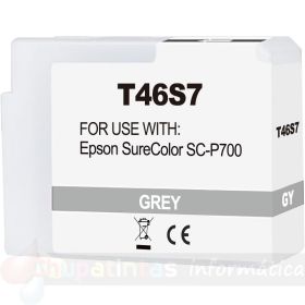 Epson T46S7 Gris Cartucho de Tinta Pigmentada Genérico - Reemplaza C13T46S700