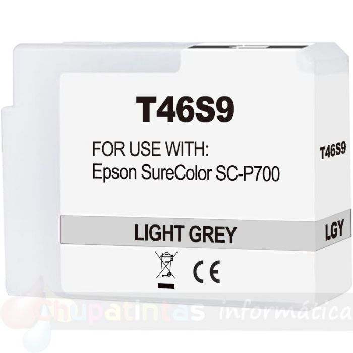 Epson T46S9 Gris Light Cartucho de Tinta Pigmentada Genérico - Reemplaza C13T46S900