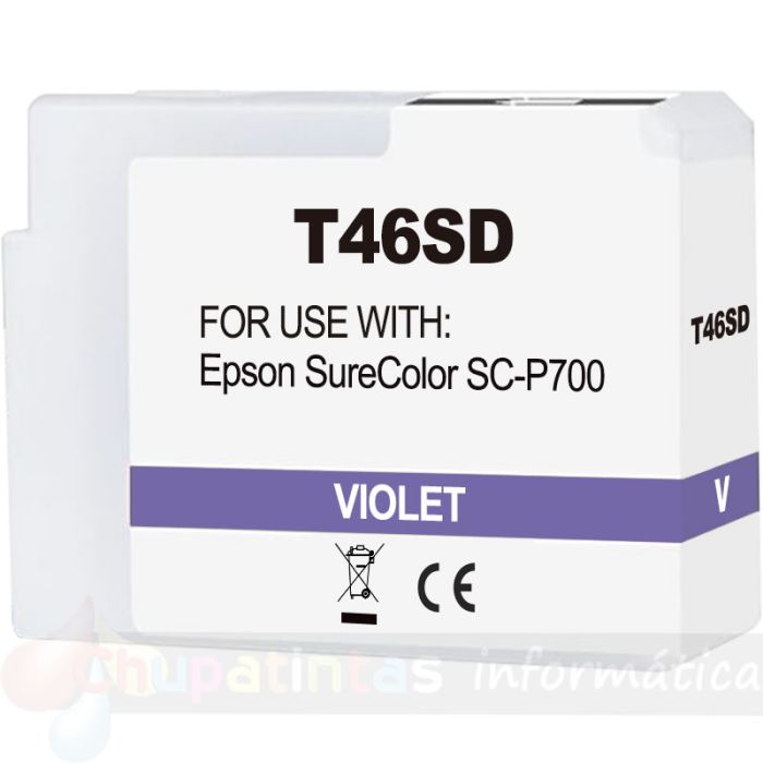 Epson T46SD Violeta Cartucho de Tinta Pigmentada Genérico - Reemplaza C13T46SD00
