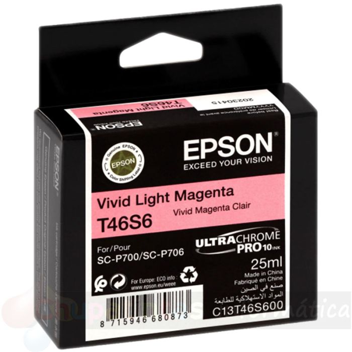 Epson T46S6 Magenta Light Vívido Cartucho de Tinta Original - C13T46S600-1