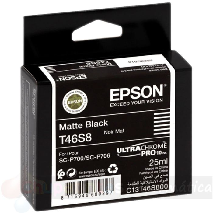 Epson T46S8 Negro Mate Cartucho de Tinta Original - C13T46S800-1