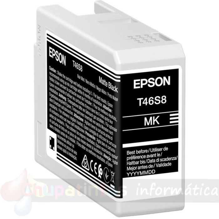 Epson T46S8 Negro Mate Cartucho de Tinta Original - C13T46S800-2