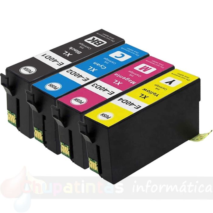 Epson T40D-Serie Pack de 4 Cartuchos de Tinta Genéricos: T40D1+T40D2+T40D3+T40D4