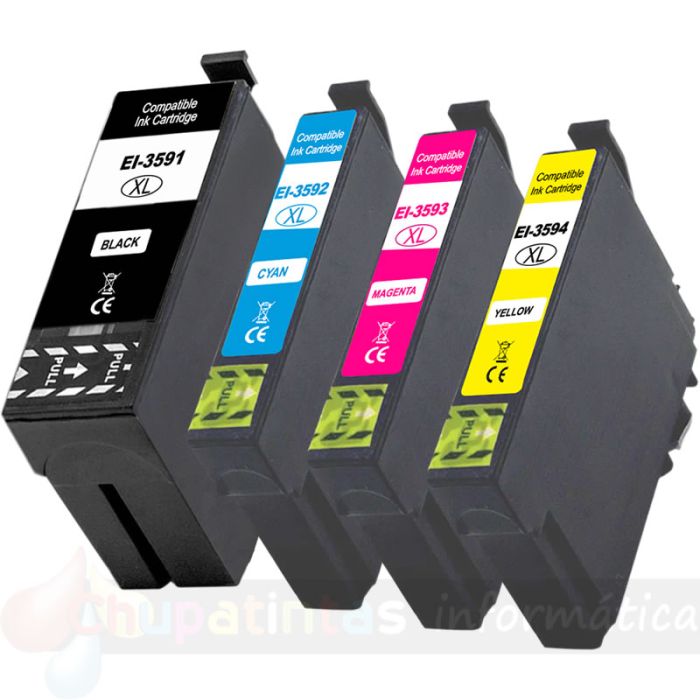 Epson T35XL Pack de 4 Cartuchos de Tinta Generico: T3591/T3592/T3593/T3594