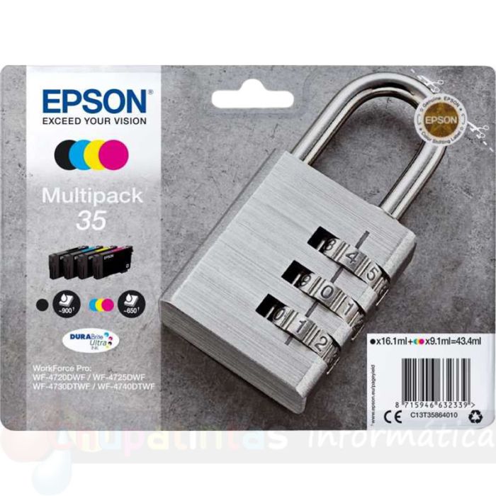 Epson T3586 (35) Pack de 4 Cartuchos de Tinta Originales - C13T35864010