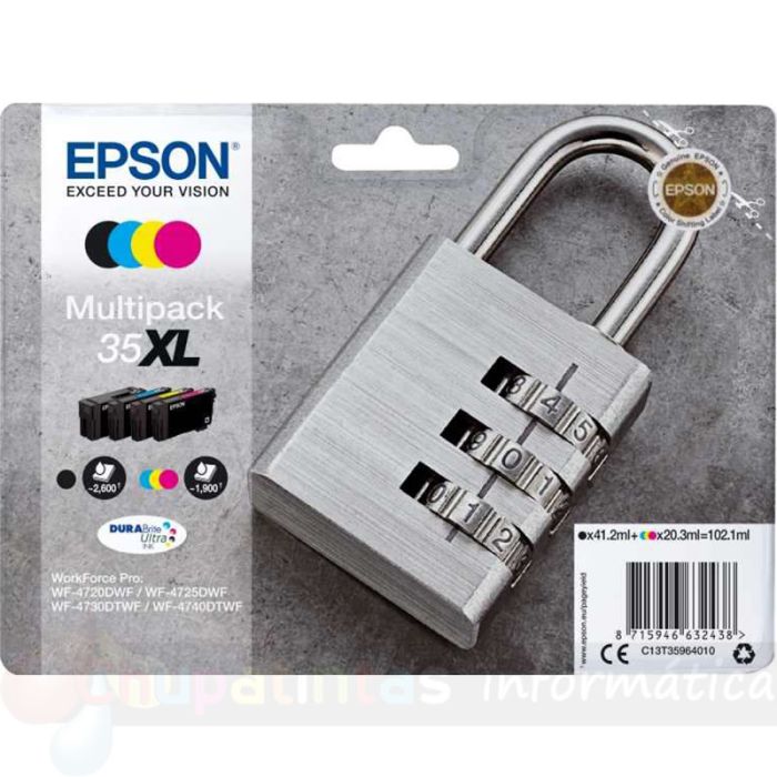Epson T3596 (35XL) Pack de 4 Cartuchos de Tinta Originales - C13T35964010