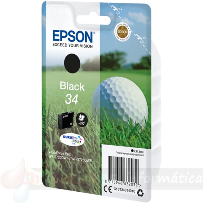 Epson T3461 (34) Negro Cartucho de Tinta Original - C13T34614010-2