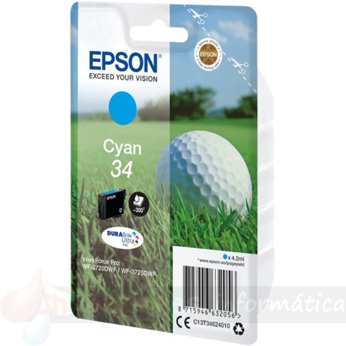 Epson T3462 (34) Cian Cartucho de Tinta Original - C13T34624010-2