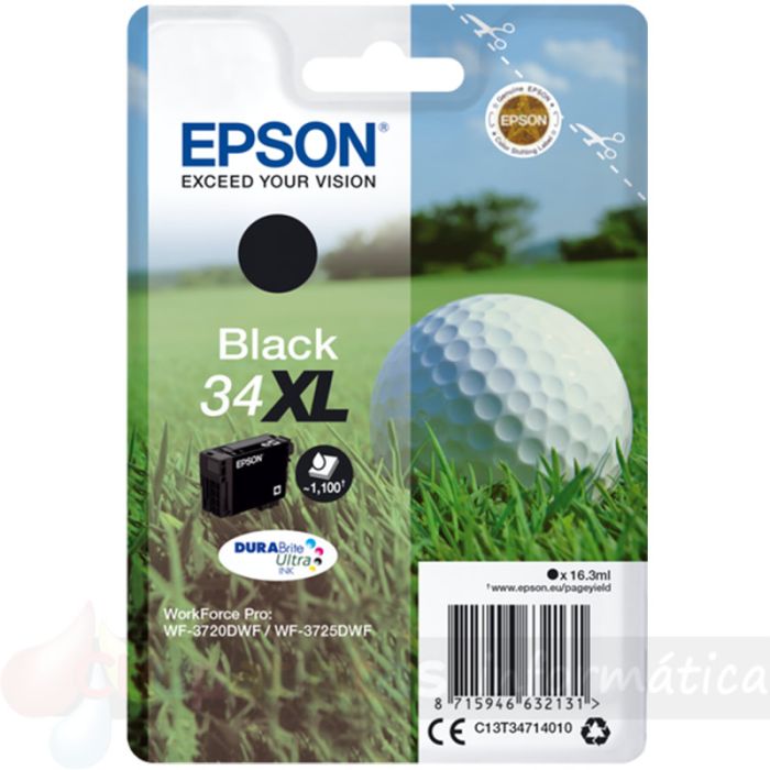 Epson T3471 (34XL) Negro Cartucho de Tinta Original - C13T34714010-1