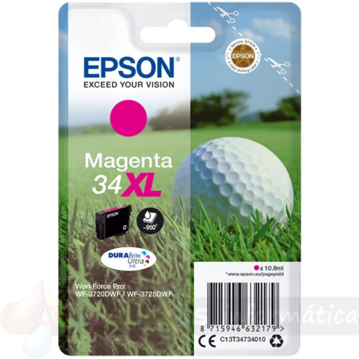 Epson T3473 (34XL) Magenta Cartucho de Tinta Original - C13T34734010-1