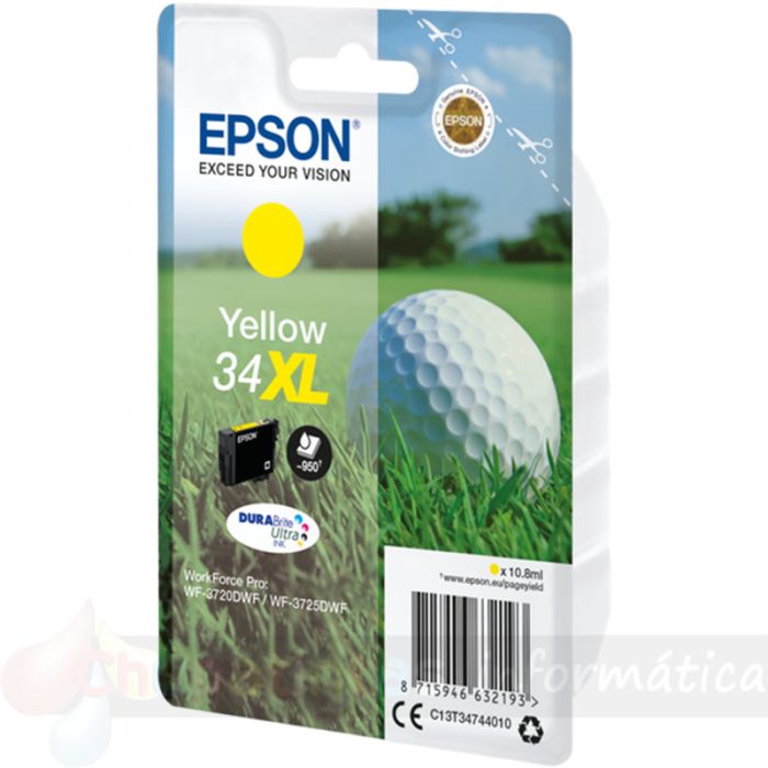 Epson T3474 (34XL) Amarillo Cartucho de Tinta Original - C13T34744010-2