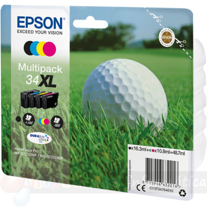 Epson T3476 Pack de 4 Cartuchos de Tinta Originales - C13T34764010-2