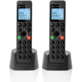 Motorola DOT202 Telefono Inalambrico Dect + 1 Supletorio - Bloqueo Llamadas - Agenda 100 contactos - Color Negro