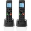 Motorola DOT202 Telefono Inalambrico Dect + 1 Supletorio - Bloqueo Llamadas - Agenda 100 contactos - Color Negro