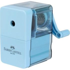 Faber-Castell Sky Blue Afilalapices de Manivela - Para Lapices de hasta 8.4mm Ø - Cuchilla Giratoria de Metal - Color Azul