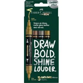 Faber-Castell Multimark Acrylic Pack con 3 Rotuladores Acrilicos Doble Punta - Puntas Redondas de 1mm y 3mm - Tinta Acrilica a B