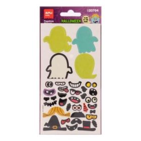 Apli Kids Glow in the Dark Pack con 66 Pegatinas de Halloween - Brillan en la Oscuridad - Destacan por su Increíble Efecto Lumin