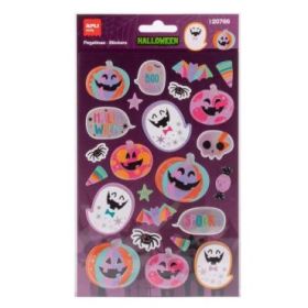 Apli Kids Calabaza Rosa Pack con 24 Pegatinas de Halloween - Perfectas para Decorar Cuadernos, Agendas, etc...