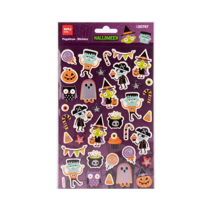 Apli Kids Foam Pack con 38 Pegatinas de Foam Halloween - Perfectas para Decorar Cuadernos, Agendas, etc...