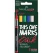 Faber-Castell Multimark Acrylic Brush Pack con 6 Rotuladores Acrilicos Punta Pincel - Trazo de 1 a 6mm - Tinta Acrilica a Base d