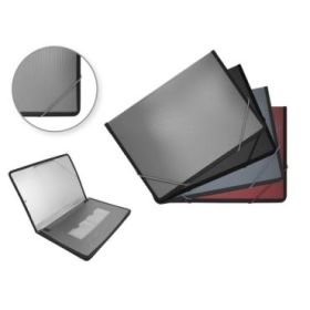 Manager Pack de 4 Carpetas A4 - Fabricadas en Polipropileno - Cierre con Gomas - Ideal para Congresos, Ferias, etc... - Colores