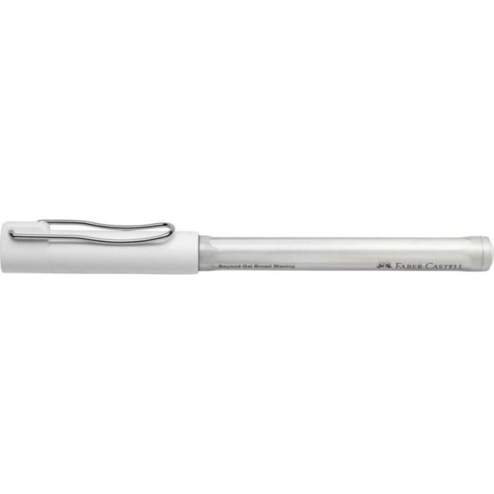 Faber-Castell Artsy Beyond Boligrafo de Tinta Gel - Punta de 1mm - Trazo de 0.6mm - Zona de Agarre Engomada - Color Blanco