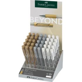 Faber-Castell Artsy Beyond Expositor con 40 Boligrafos de Tinta Gel - Punta de 1mm - Trazo de 0.6mm - Zona de Agarre Engomada -