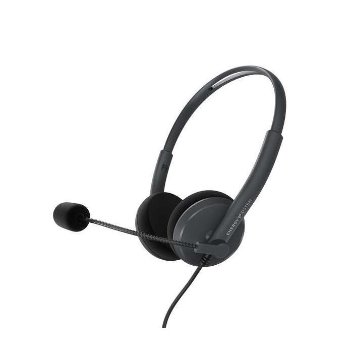 Energy Sistem Auriculares Office 2 - PC/Mac/Smartphone Compatible - 3.5mm Plug - Microfono con Brazo Retractil - Color Negro