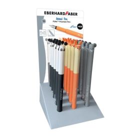 Eberhard Faber Animal Pen Expositor con 15 Plumas Estilograficas - Ancho de Trazo M - Capuchon con Formas de Animales - Tacto So
