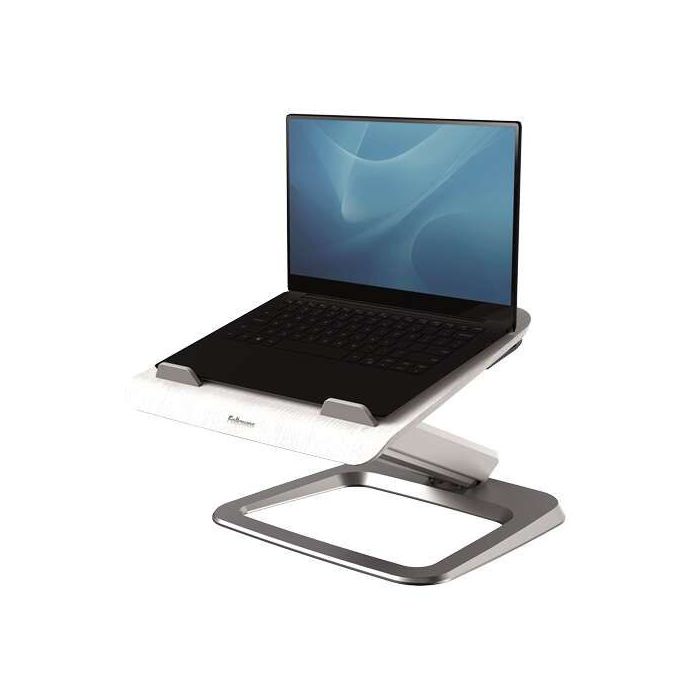 Fellowes Hana Soporte para Portatil - Sistema de Muelle a Gas - Inclinacion Maxima 95º - 4 Puertos USB - Base de Aluminio y Plat