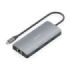 Aisens USB-C Dock 12 en 1 - USB-C a 2xHDMI - 1xRJ45 - 3xUSB-A - 1xUSB-C - 1xUSB-C PD 100W - 1xSD - 1xMicroSD - 20cm - Color Gris