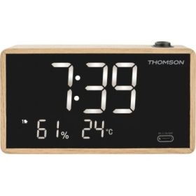 Thomson Radio Reloj Despertador con Proyeccion - Radio FM - Visualizacion Temperatura Interior - Angulo Proyeccion Ajustable - C